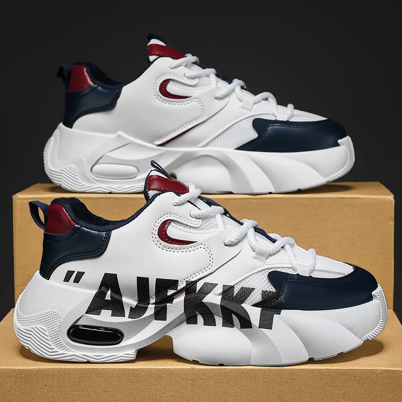 

Мужские кроссовки на платформе, модные спортивные кроссовки на плоской подошве, удобные повседневные кроссовки на шнуровке, новинка 2025 года, оригинальные теннисные туфли для мужчин