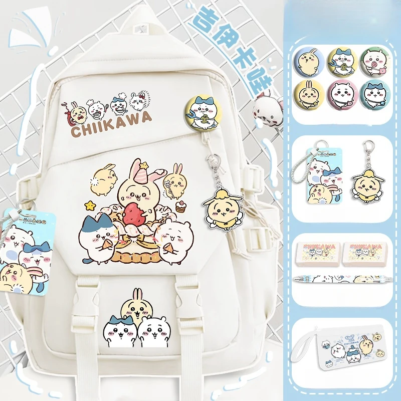 

Chiikawa Kawaii мультфильм милый периферийный рюкзак с большой емкостью водонепроницаемый рюкзак для учащихся средней школы рюкзак