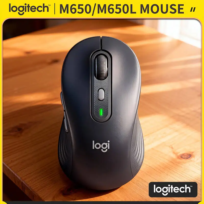 

Logitech M650/M650L Signature Mouse - Wireless, SilentTouch Tech, Rubber Side Grips, 10m Range for Office & Home Use