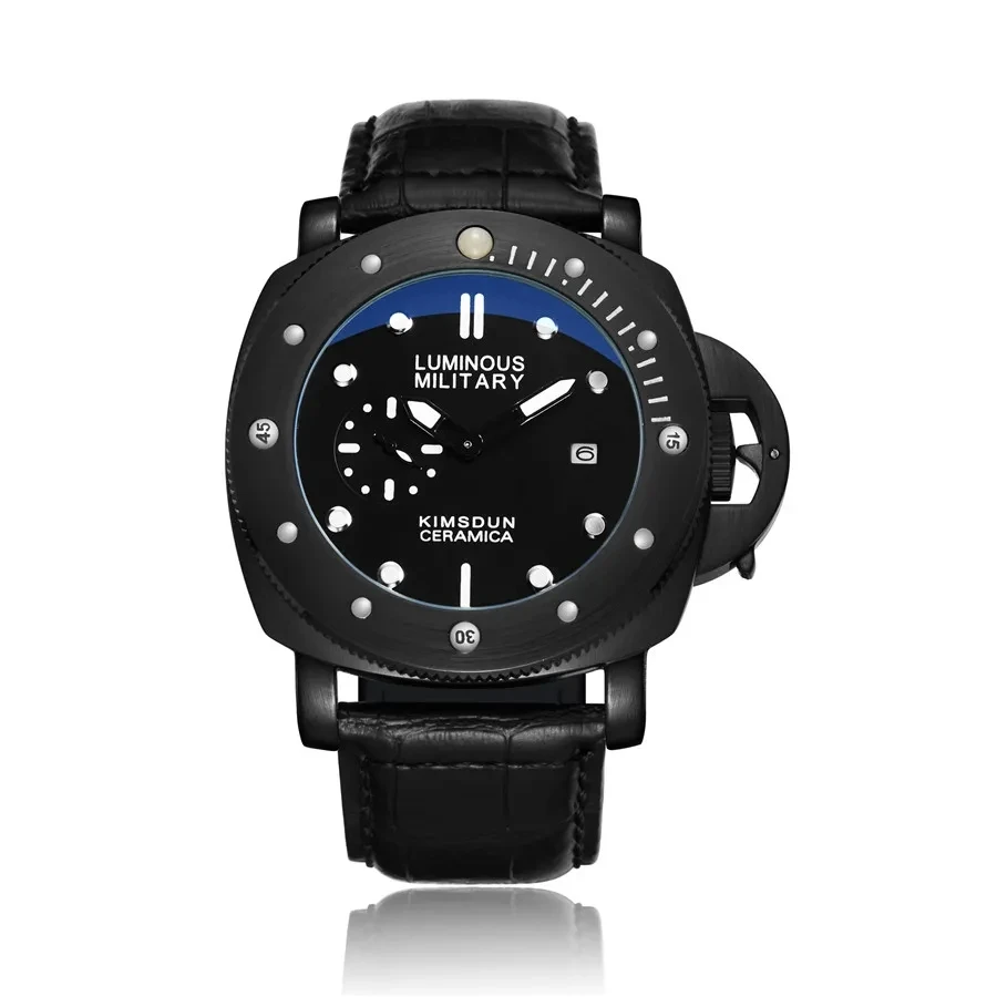 Montre à quartz chronographe étanche pour homme, grande taille Pa, cadran bleu phosphorescent, mode