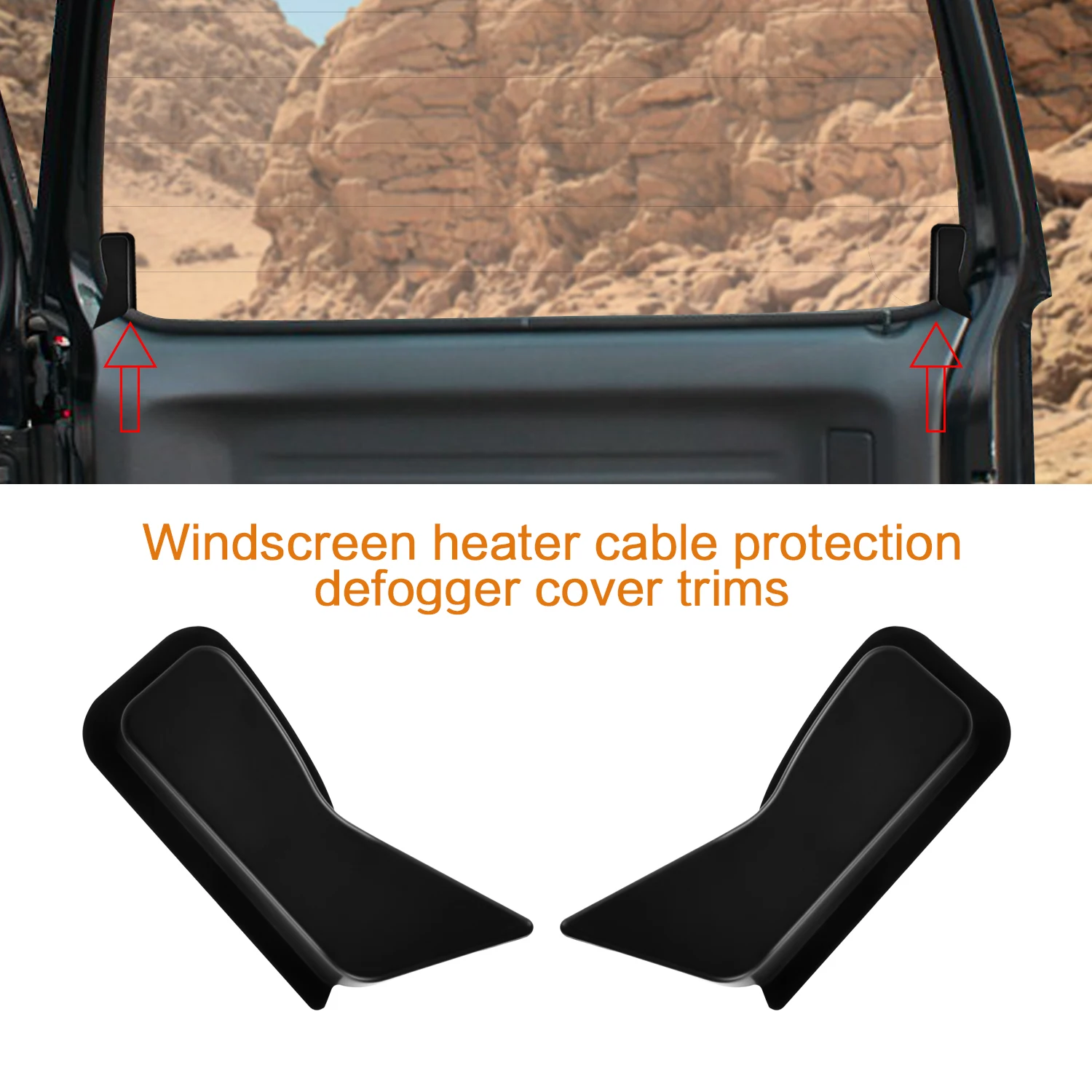 New 2PCS Rear Windshield Heating Wire Protection Cover Black ABS For Suzuki Jimny JB23 JB43 2007-2017 Demister Cover New Arrival