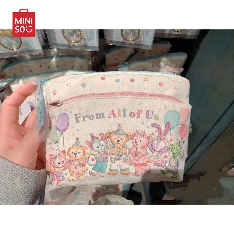 MINISO Disney мультфильм дуффи медведь Тони лингна Белль милая сумка для хранения косметики с принтом 2024 Весенняя Детская сумка бумажник для монет