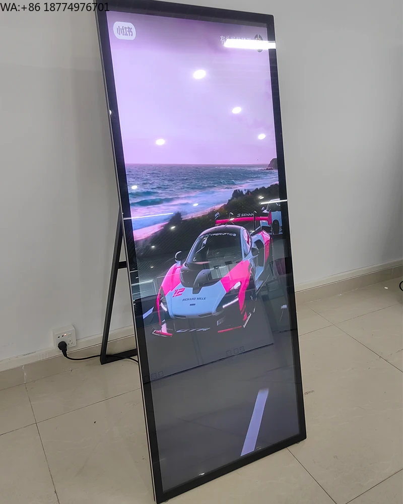 75 Inch Portable Digital Poster Lcd Smart Indoor Advertising Player Screen Display Board Digital Signage for Hop Advertising