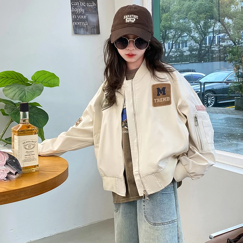 Casual Teenage Girls Baseball Jackets 4-14  junior kids Clothes Children Sports Outerwear Coat Spring Autumn Fashion Boys Jacket