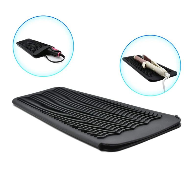 Portable Silicone Anti-Heat Mats Heat Resistant Mat for Hair Straightener Flat Iron Curling Iron Tool Prevent Burns Styling Tool