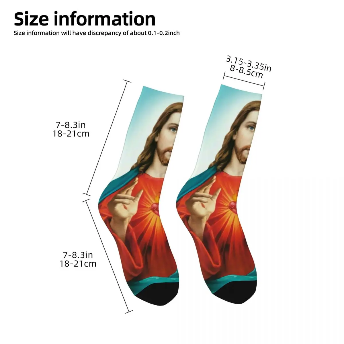 Jesus Unisex 3D Print Mens Socks Funny Middle Tube Sock