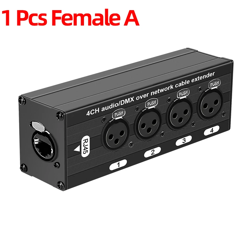 TITAK 4-Channel XLR to Ethercon RJ45 Cat6 3-Pin DMX & Audio