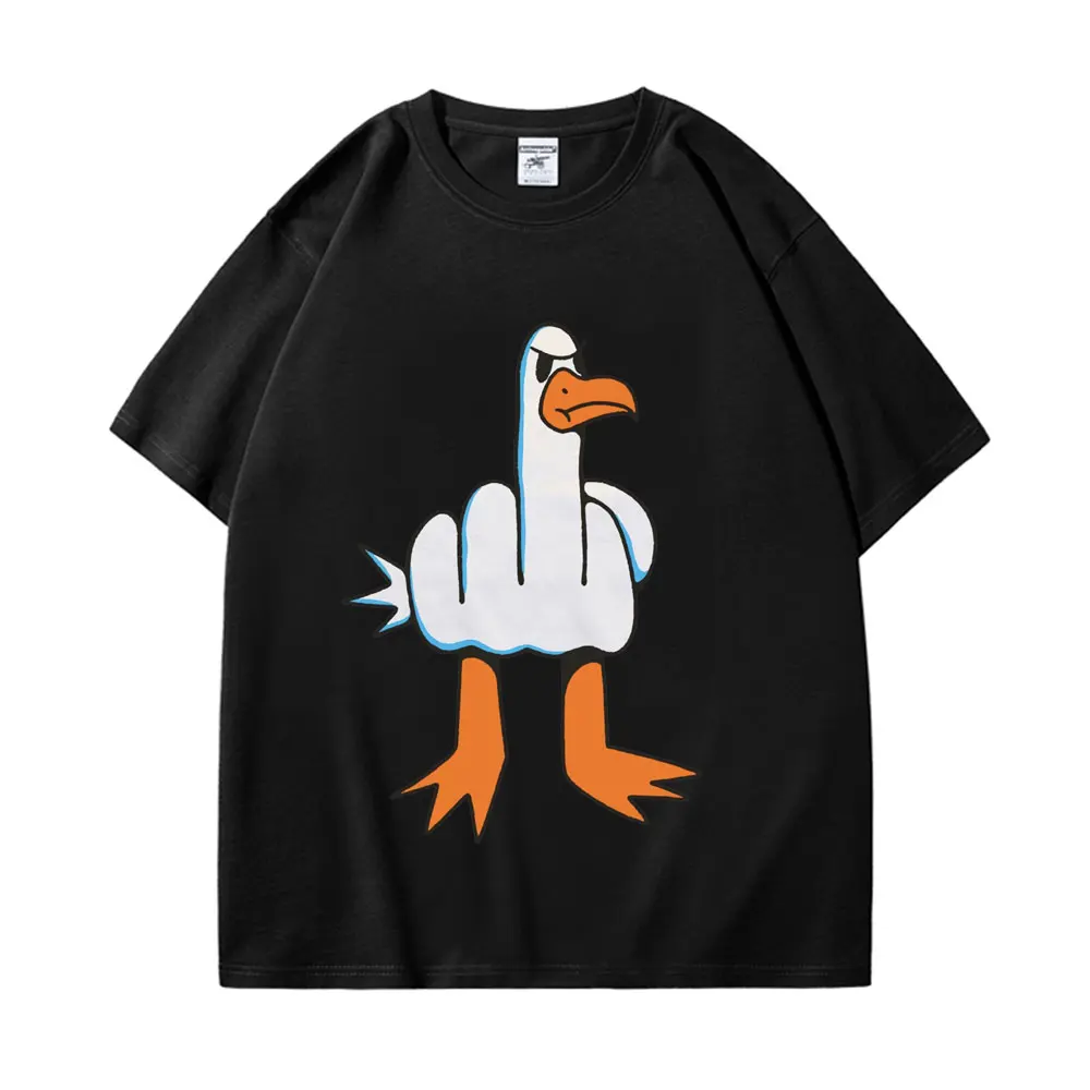 Rude Seagull Graphic T Shirts Men Women High Street Fashion Oversized T-shirt Summer Casual Pure Cotton Short Sleeve T-shirts