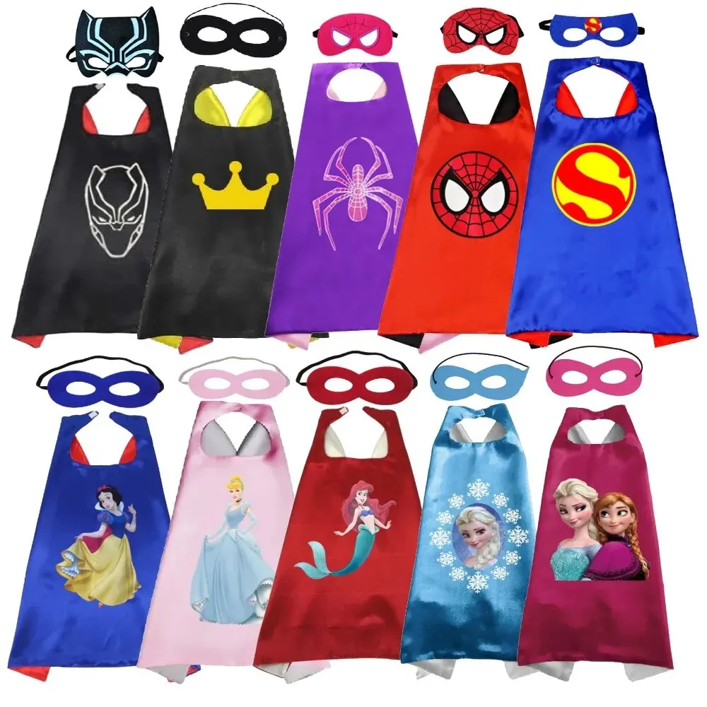 Halloween Child Movie Avengers Luxury Print Cloak Justice Superhero Spiderman Hulk Cosplay Cloak with Mask Gift