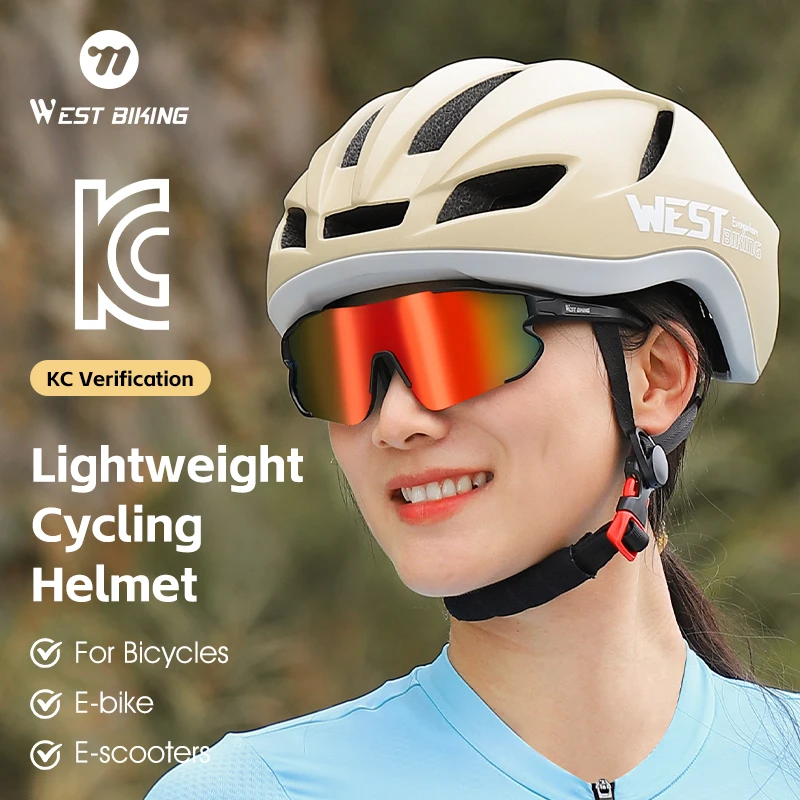 WEST BIKING Cycling Helmet Men Women Bicycle Helmet Intergrally-molded Adjustable MTB Road Safe Hat Bike Helmet KC Verification