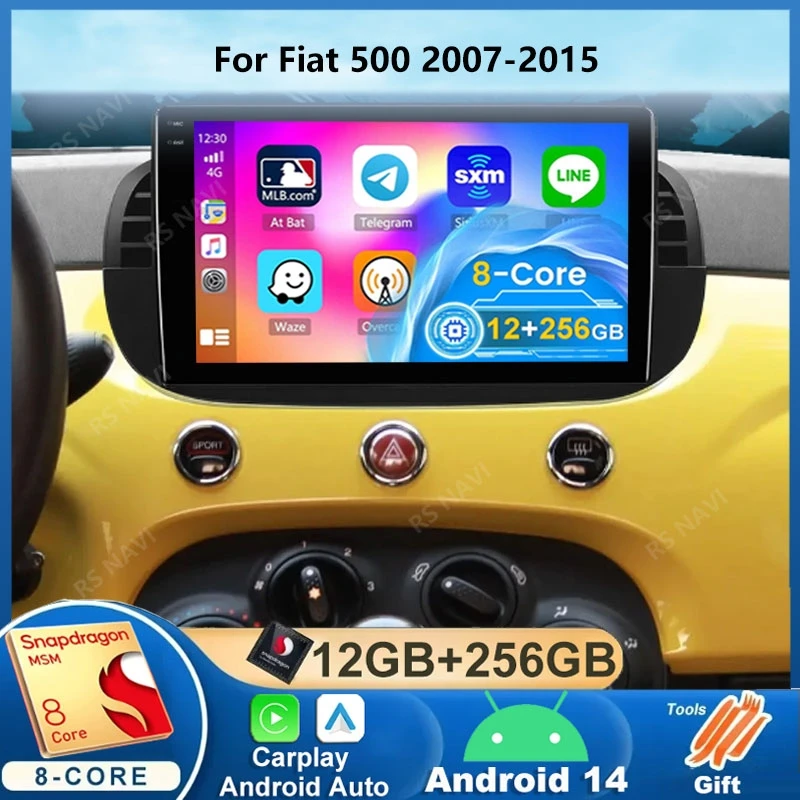 

Автомагнитола на Android 14 для FIAT 500, 2007-2015, GPS-навигация, мультимедийный видеоплеер, № 2din, Φ, Wi-Fi, автомобильное стерео аудио, головное устройство