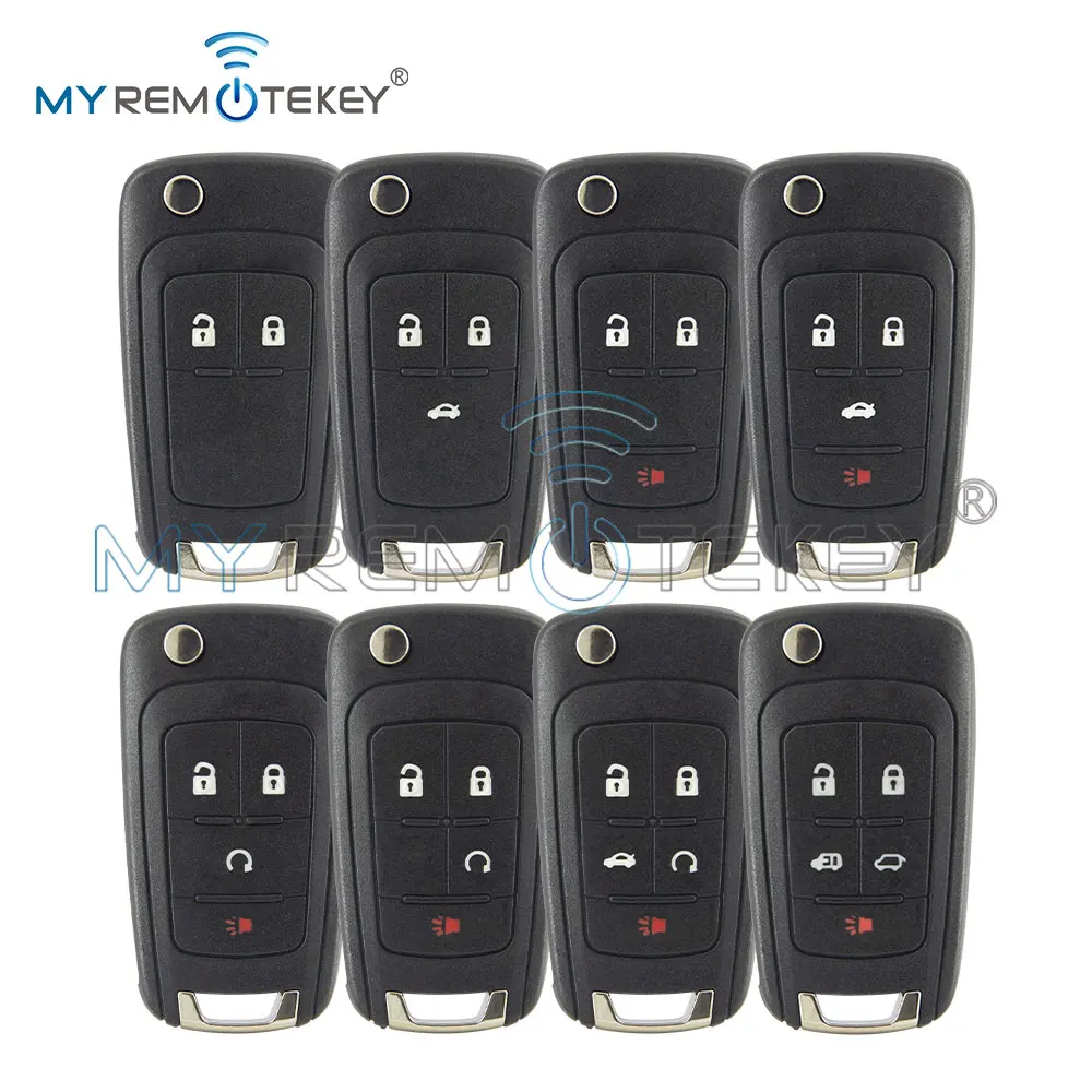 MYREMOTEKEY 5WK50079 (Round Back) Flip Key Shell 3 Button HU100 for Chevrolet Cruze Orlando Malibu Impala