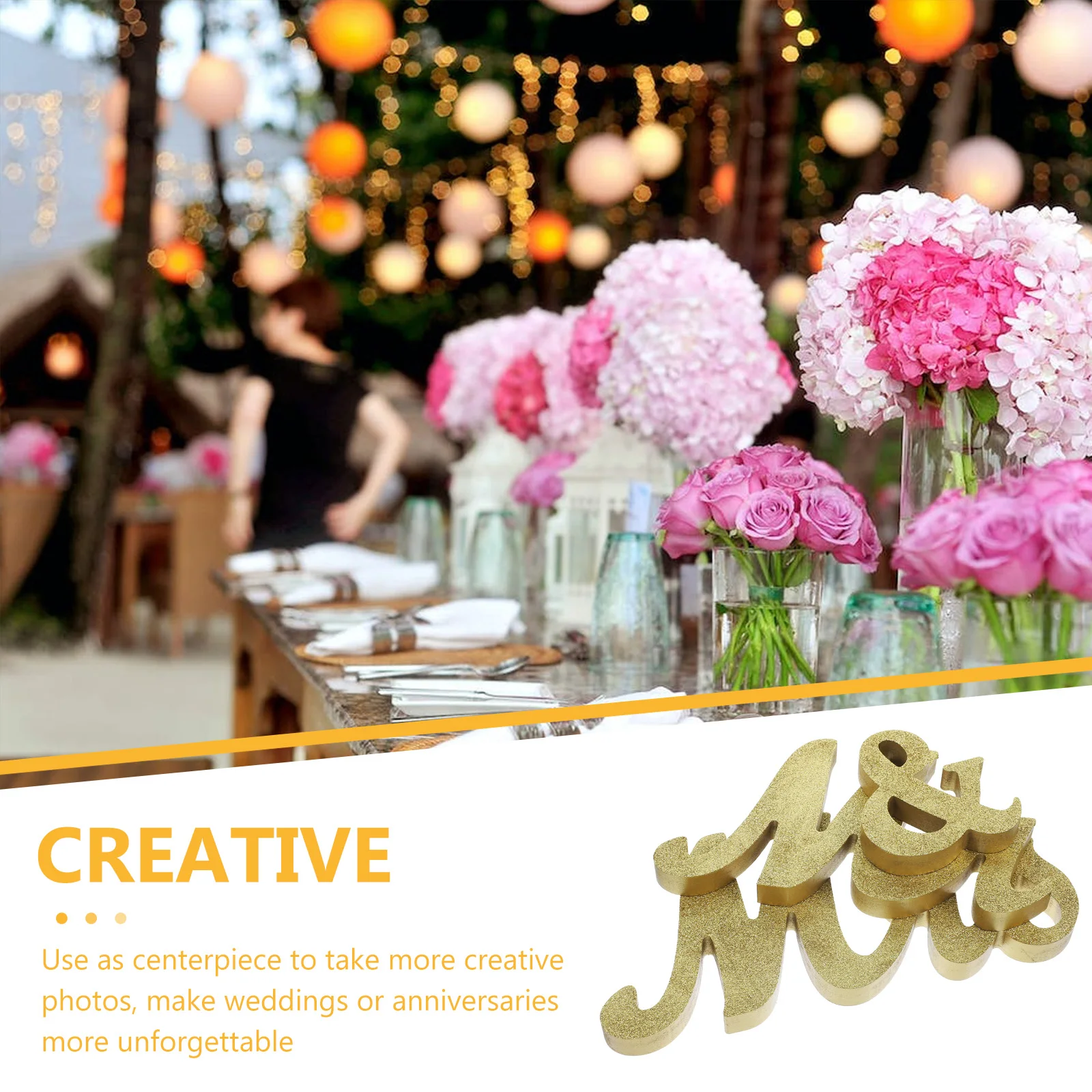 

1 set 1 Set Wooden Mr Mrs Signs Wedding Party Centerpiece Valentine'S Day Decor Tabletop Decoration Rustic Home Word Sign Cutout