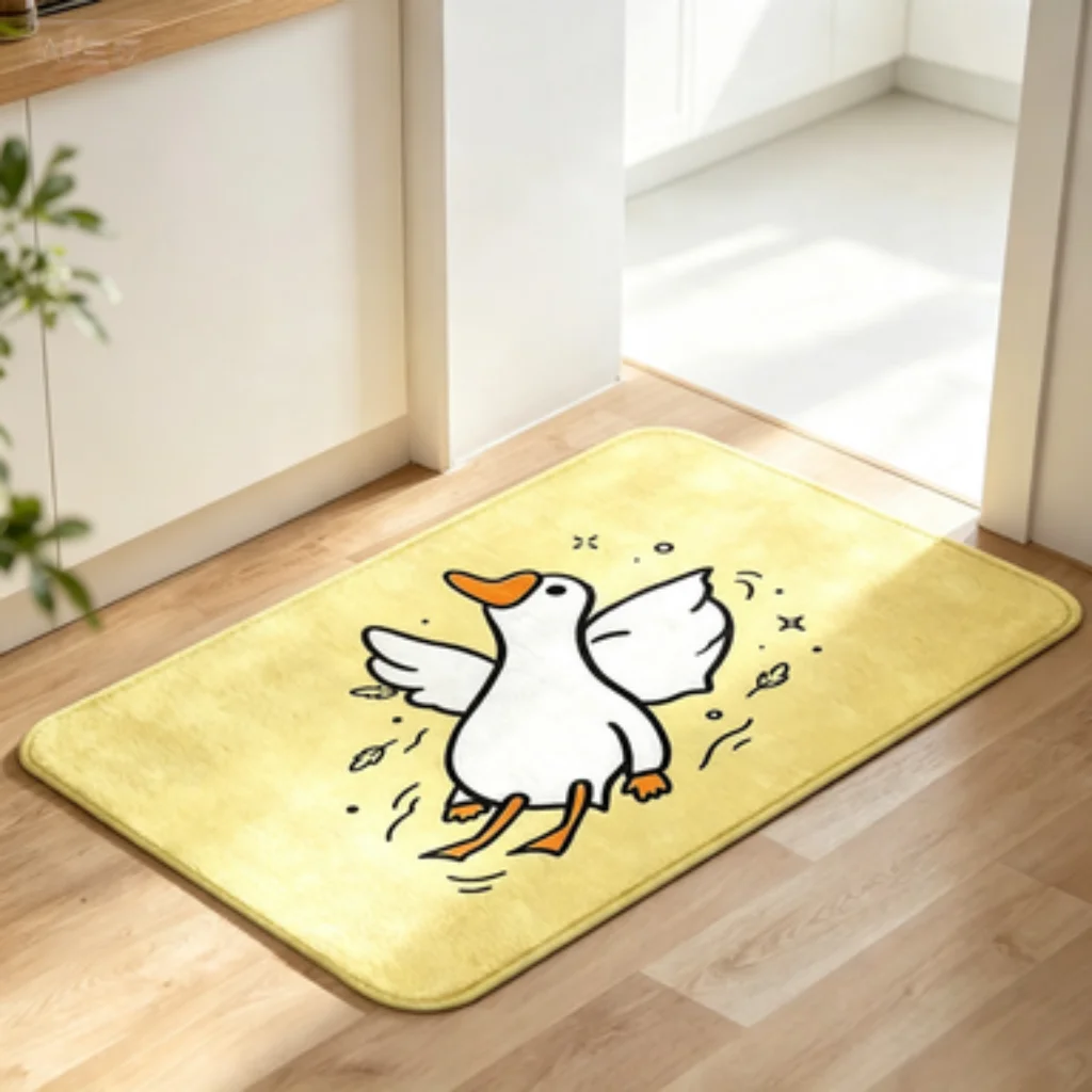 Cream Cat Letter Mat, Yellow Duck Daisy Door Mat, Pumpkin Maple Cow Runner, Cream Dog Bone Mat, Pink Flower Cloud Mat.