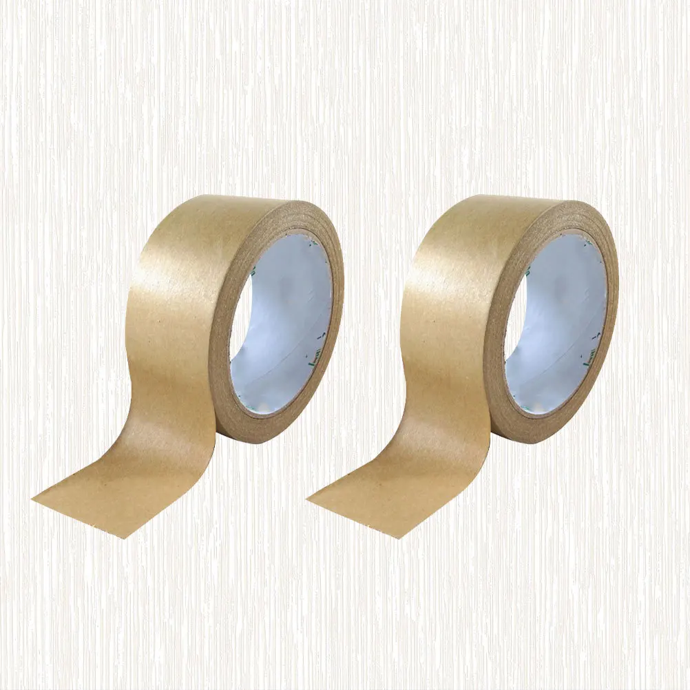 

2pcs 2 Rolls 35Mm Kraft Paper Tape Solid Color Diy Craft Sticker For Gift Wrapping Party Decoration Waterproof Adhesive Tape