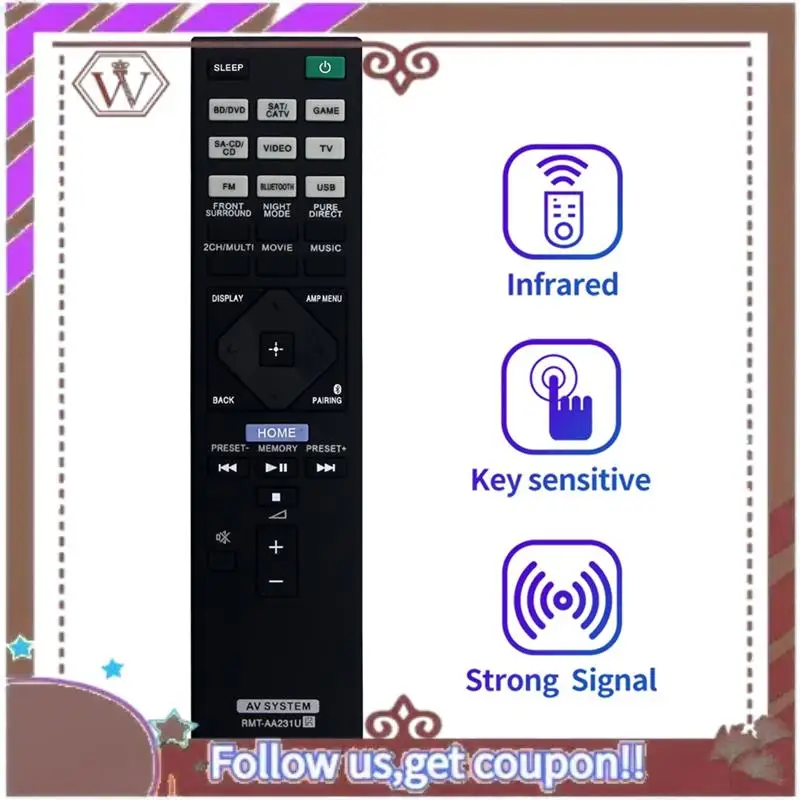 ABBG-Сменный пульт дистанционного управления RMT-AA231U для AV-ресивера Sony, система домашнего кинотеатра STR-DH770 STRDH770