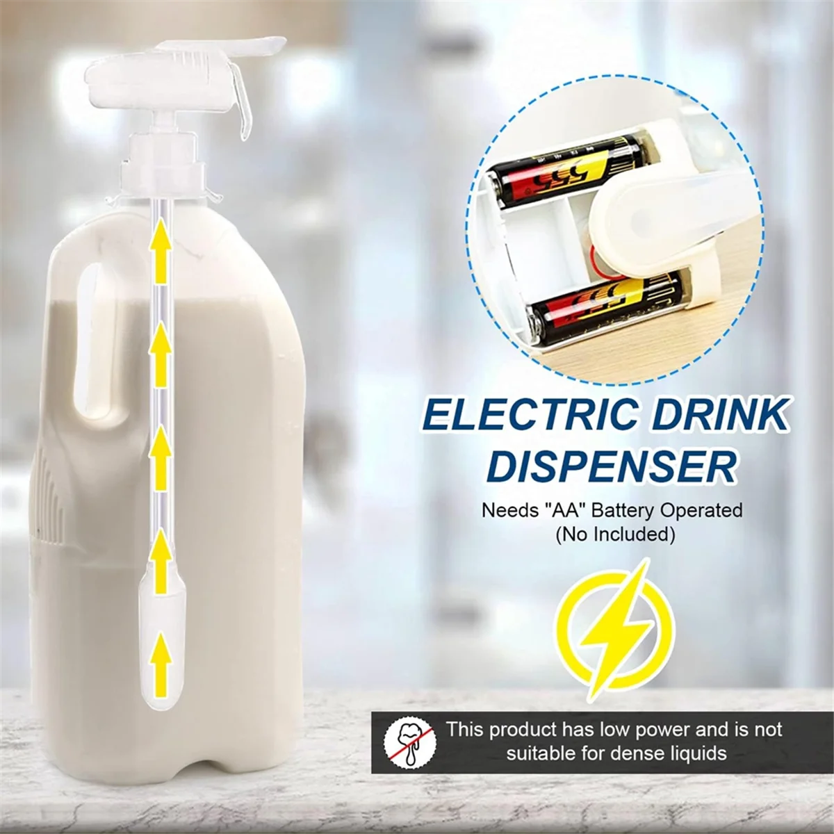 

A72T 2 PCS Electric Drink Dispenser Drink Despenseror Fridge Milk Gallon Pump Dispenser Kids Drink Tap Dispenser for Home B
