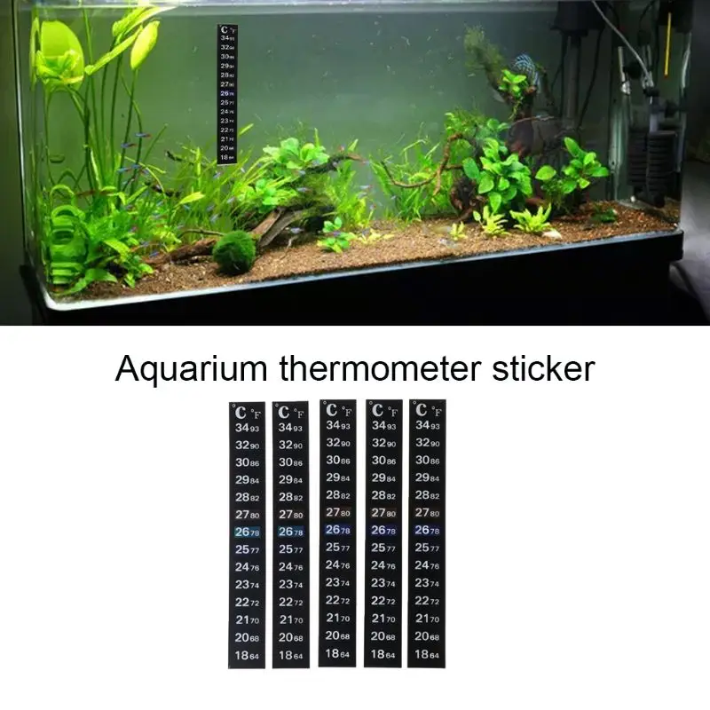 Aquarium Thermometer Sticker Fish for Tank Temperature Brewing Thermometer Strip Adhesive for Storage for Tank Wine Jar