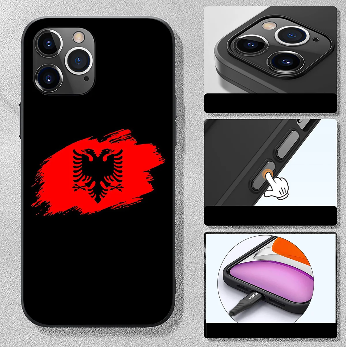 SO7 Albania flag Cover Phone Case for Xiaomi Redmi A3X A3 13C 13 Note 13 12 Pro Pro+