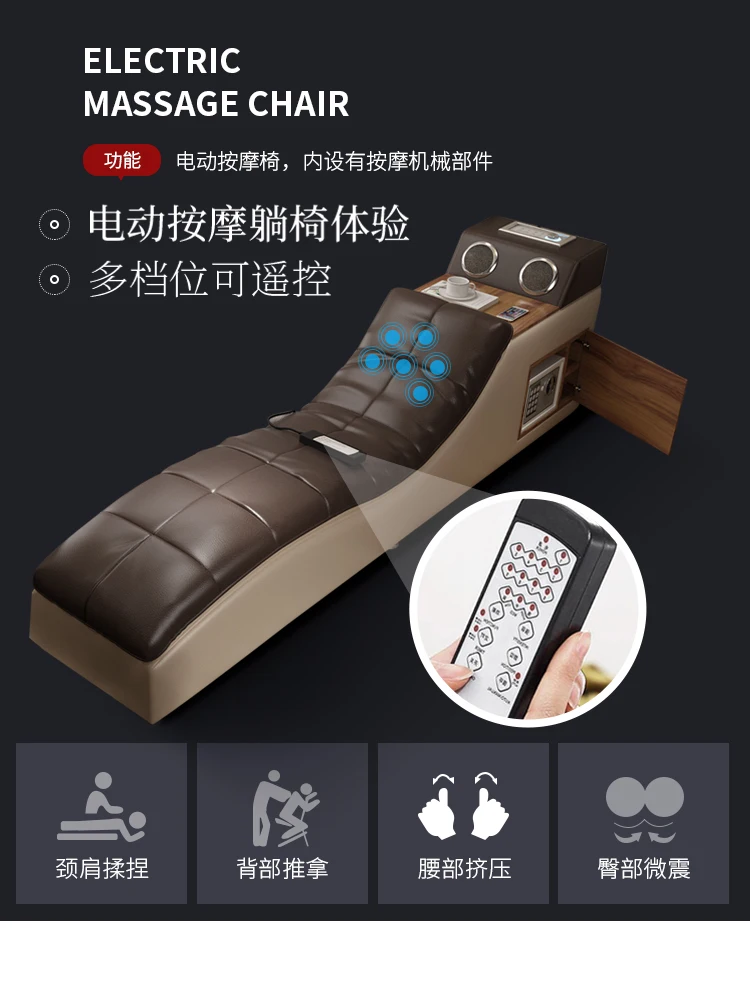 Linlamlim Tech Smart Bed 2 People | Multifunctional Ultimate Bed with Massage Tatami, Speaker | Genuine Leather Upholstered Bed