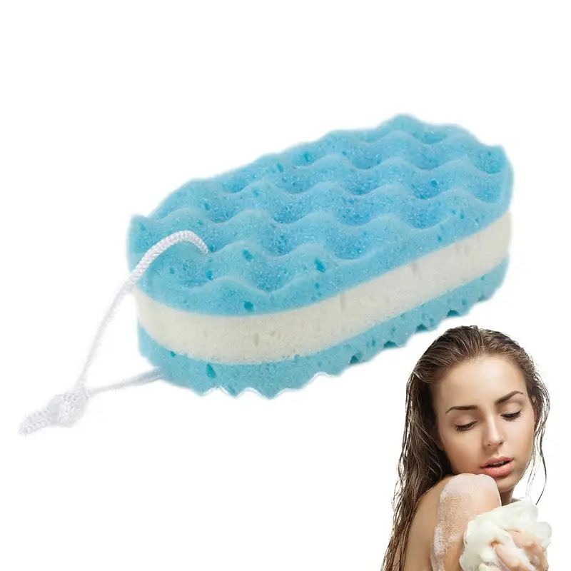 Shower Sponge Soft Scrubber Dead Skin Remover Soft Bathing Towel With Wave Texture Design For Family Friends Bathroom Accessory