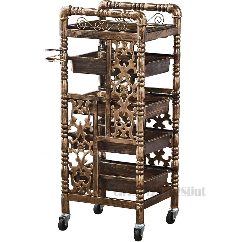 Beauty Stroller, Hair Dyeing Salon Tool Cart, Five-layer Barber Shop Cabinet, Mobile Salon Organizer