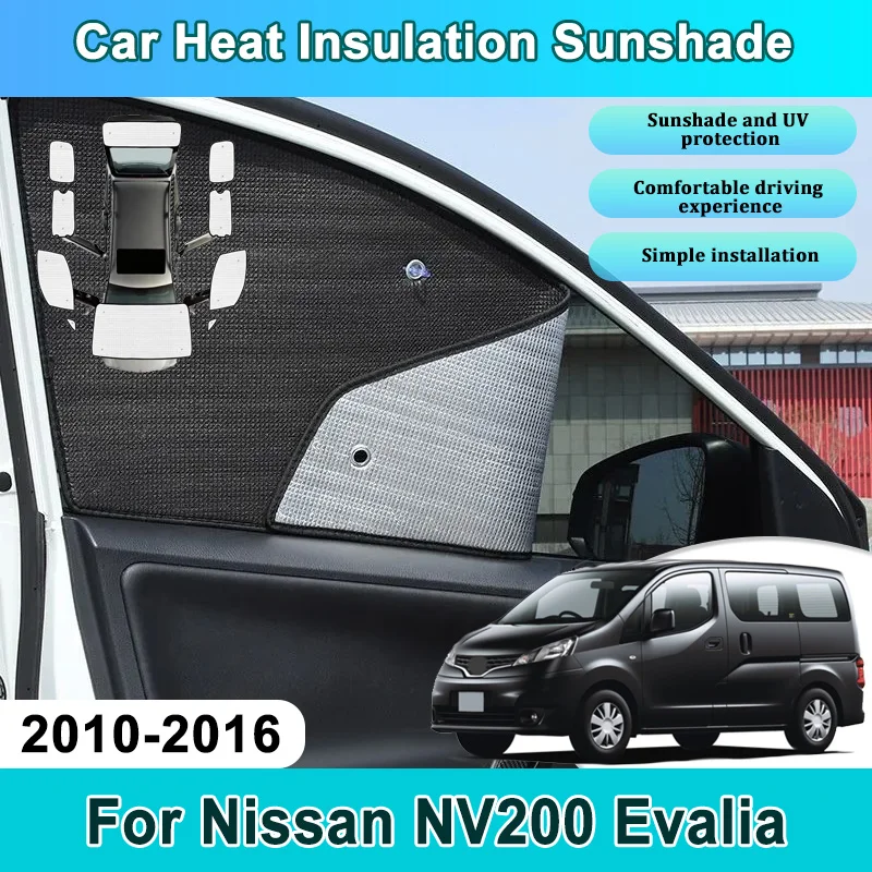 Parasol para coche Nissan NV200 Evalia Vanette 2010-2016, protección UV, reflector, cortina para ventana delantera, accesorios para coche