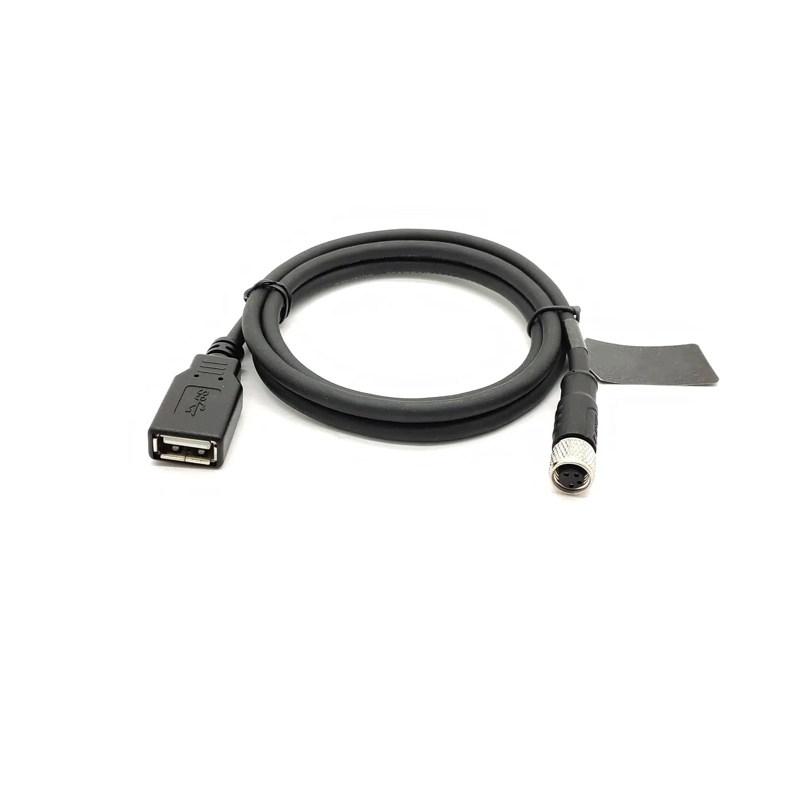 M8 4-Pin Female to USB 2.0 Female Cable 1M Shielded Industrial Oxygen-Free Copper Core 30MB/s for Camera Barcode Scanner