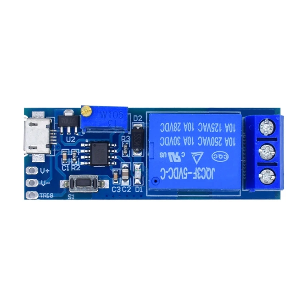 Smart Electronics 5V-30V Micro USB Power Adjustable Delay Relay Timer Control Module Trigger Delay Switch