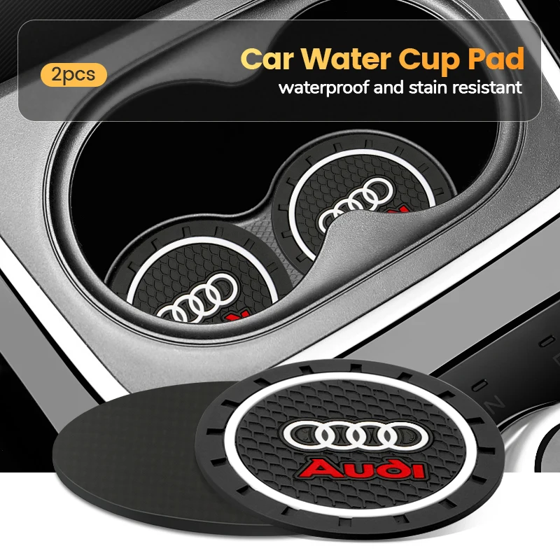 Car Anti-slip cup holder mat set For Audi A3 A4 B5 B6 A3 8P 8V 8L A5 A6 C6 C5 A1 A7 A8 Q2 Q3 TT RS3 RS4 Car Styling Accessories