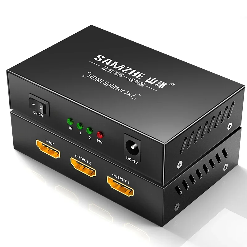 

*HDMI distributor one in two out 1 in 4 out one drag four hdni high definition splitter computer screen while displaying 1080P