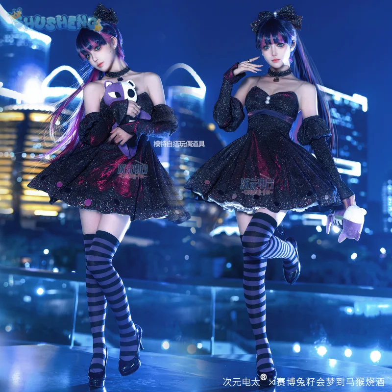 

Stocking·Anarchy Cosplay Costume New Panty & Stocking with Garterbelt Necklace Props Socks Halloween Christmas Girl Sweet Dress