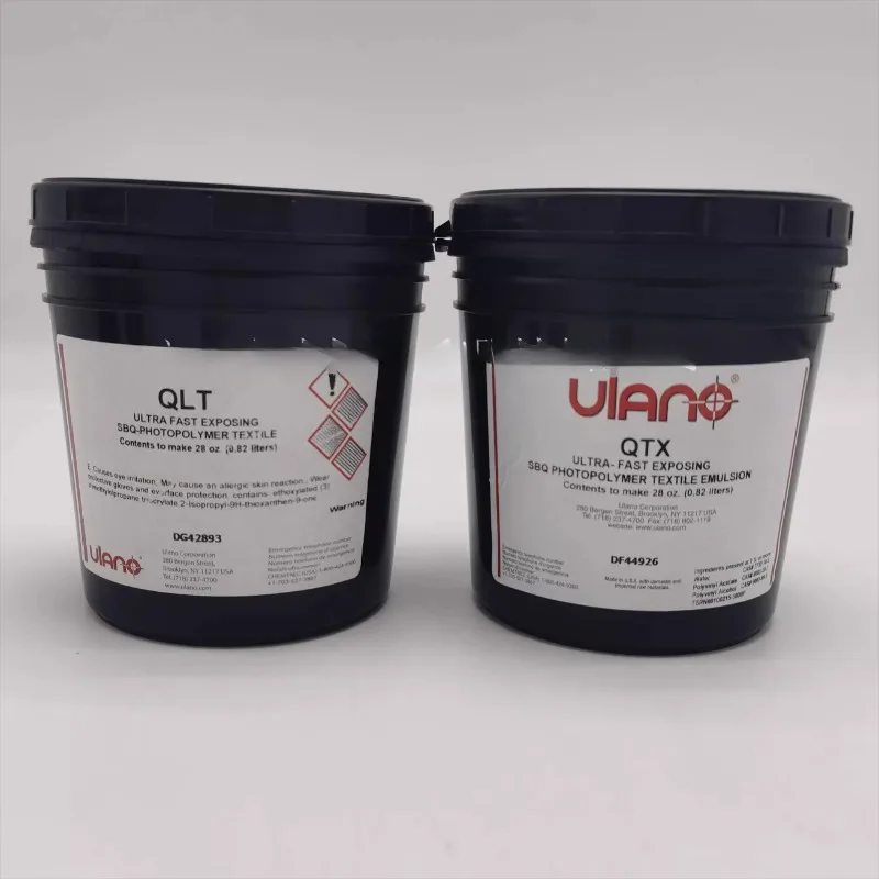 Ulano Thick Gel QLT Blue QTX Red 1L in a jar