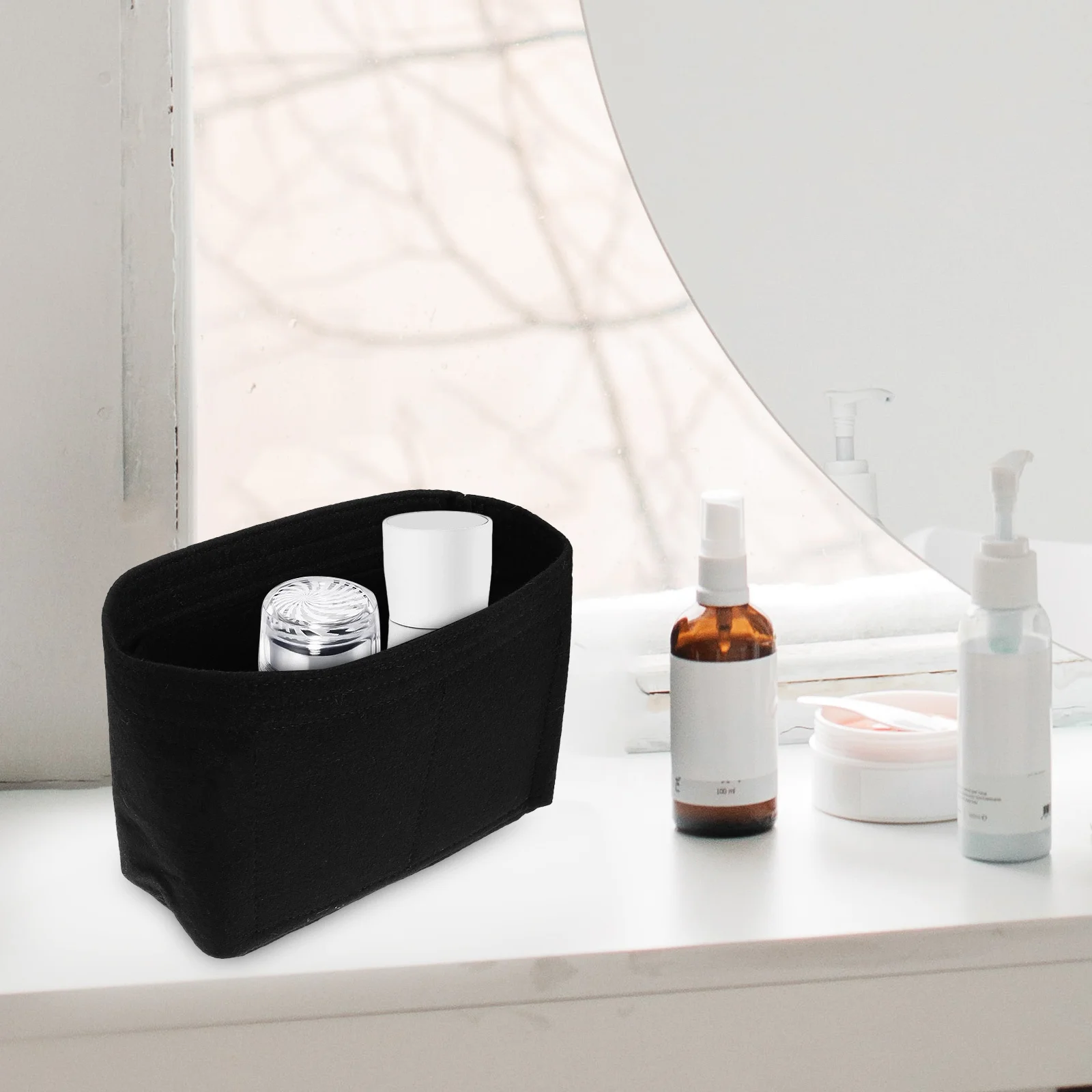 

2Pcs Women Purse Organizer Felt Inserts Lightweight Handbag Insert Organizer Small Tote Bag Insert for Cosmetics Keys Wallet