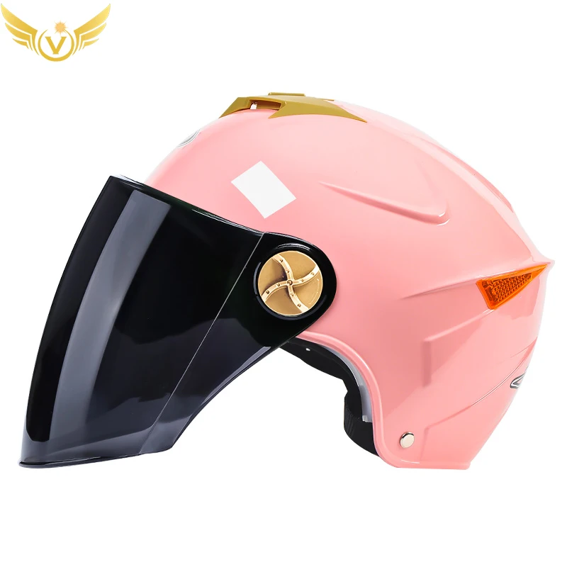 Double Visor Helmets Electric Scooter Motorcycle Helmet Summer for Adults Men Womens Girls Moped Half Face Equipment