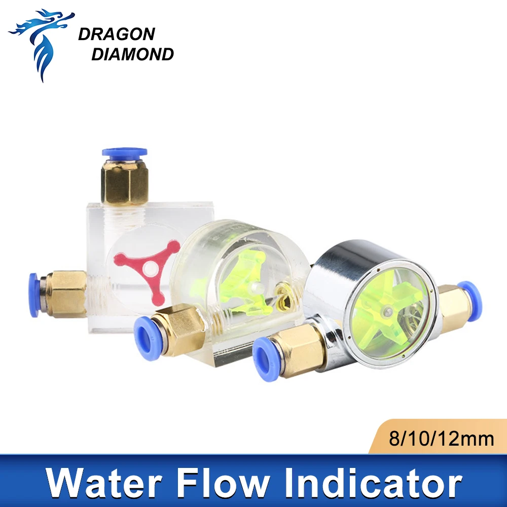 Dragon Diamond Water Flow Mete with fast interface for 8/10/12mm for water pump Flow indicator water chiller system