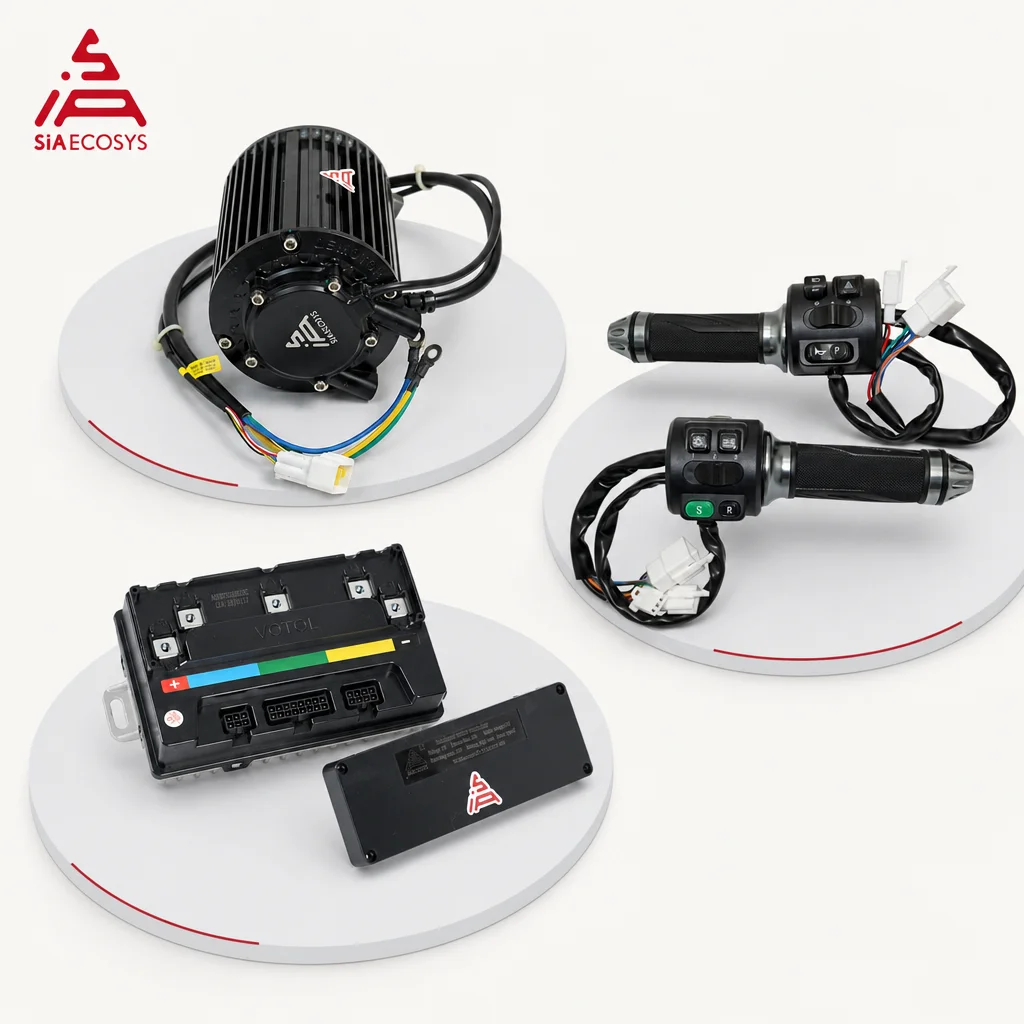 QSMOTOR QS90 1000W Mid Drive Motor with 428 Sprocket VOTOL Controller for Electric Motorcycle Scooter Conversion Power System