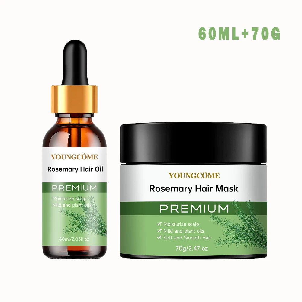 

Масло для волос с розмарином и кондиционер, 2 шт., 1 комплект для сухой кожи головы — питательная растительная эссенция, увлажняющий уход для более сильных волос