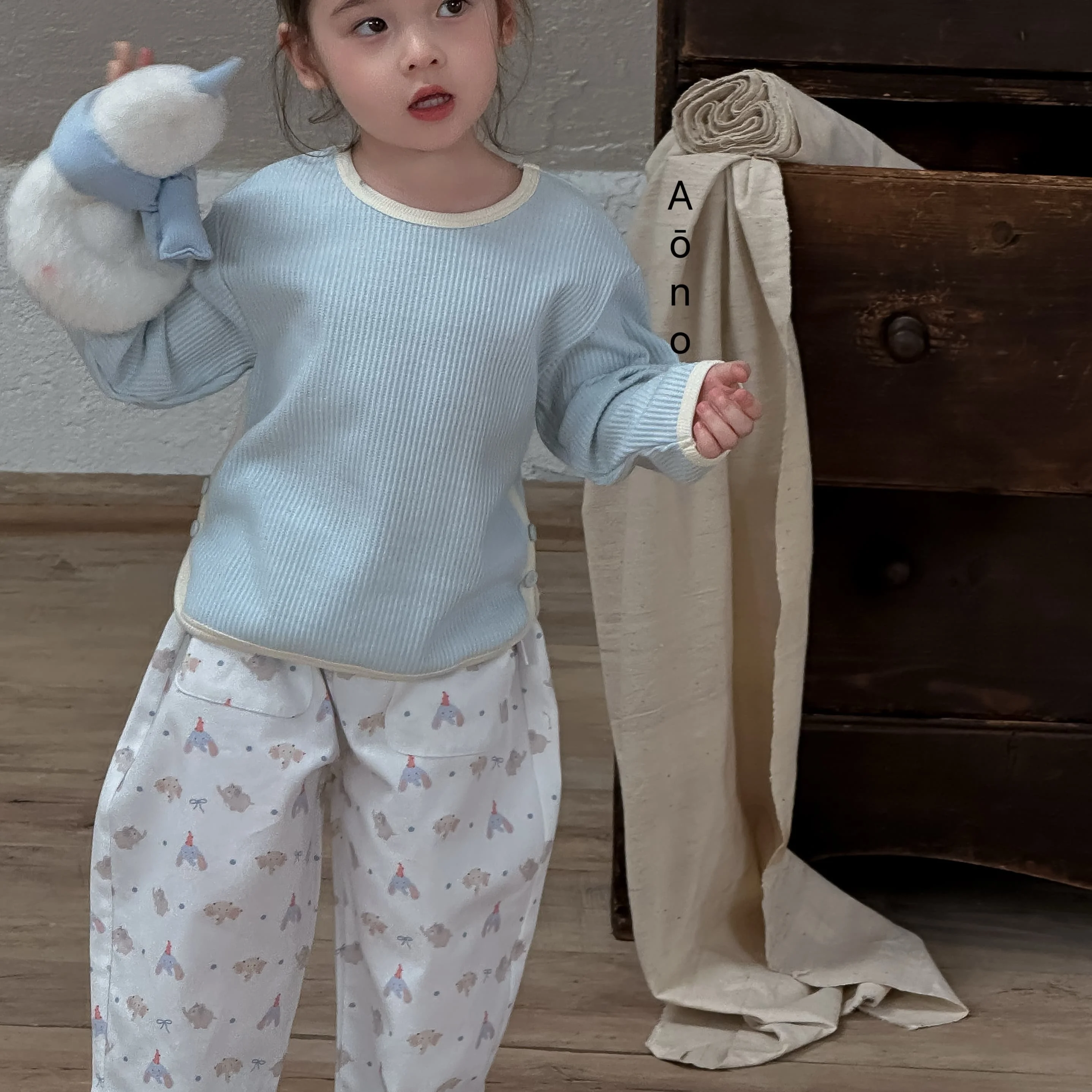 

SeasonSea, хлопковые топы с длинными рукавами, весенне-осенняя детская вафельная футболка с боковыми пуговицами, одежда для маленьких девочек, однотонный корейский пуловер