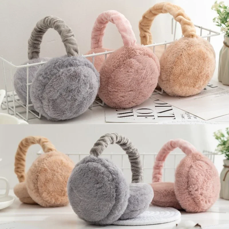 Sweety Plush Ear Cover Women Outdoor Winter Warmer Thermal Earmuffs Warm Headphones Earflap  Fluffy Velvet Cool Muffs Protection