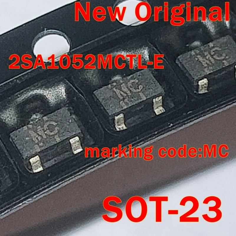 1pcs to 100pcs 2SA1052MCTL-E 2SA1052MCTL 2SA1052MC SOT-23 marking code:MC New Original 100mA, 30V, PNP, TRANSISTOR