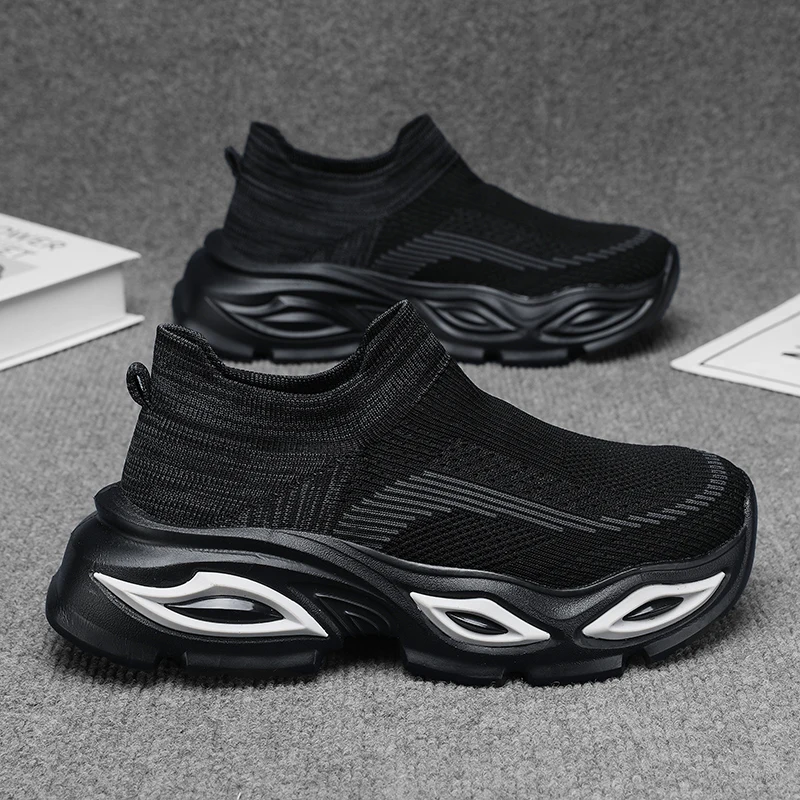 

Hiking Shoes Men's Sports Running Black Running Shoes Breathable Mesh Women Lightweight Shock-absorbing Tennis Shoes Large Size