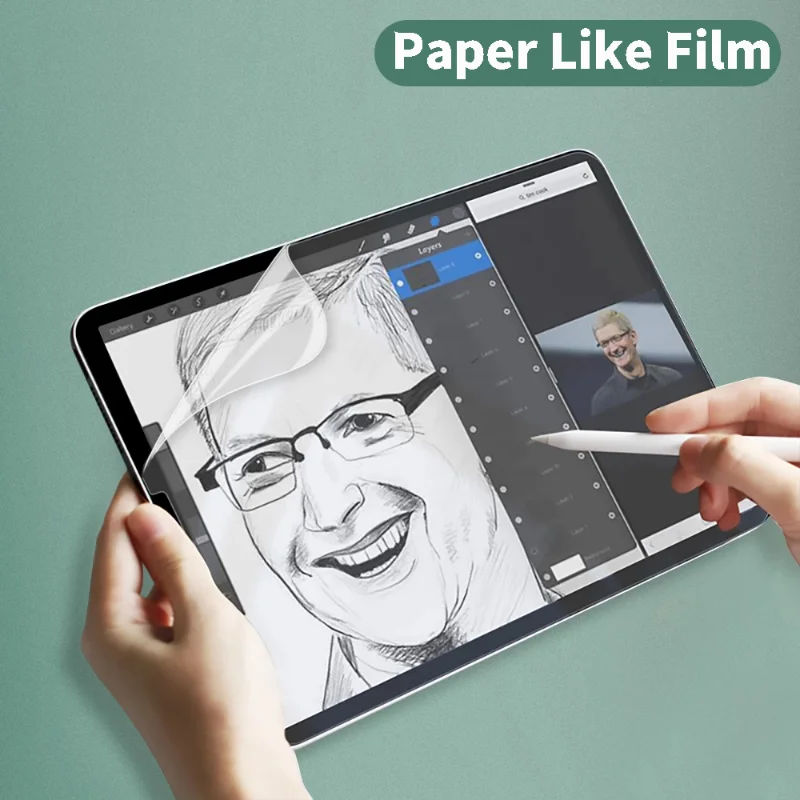 واقي شاشة ورقي غير لامع لجهاز Apple iPad Pro 11 12.9 iPad Air 4 5 2 3 Mini 6 7 2018 2020 2021 2022 فيلم يشعر الورق