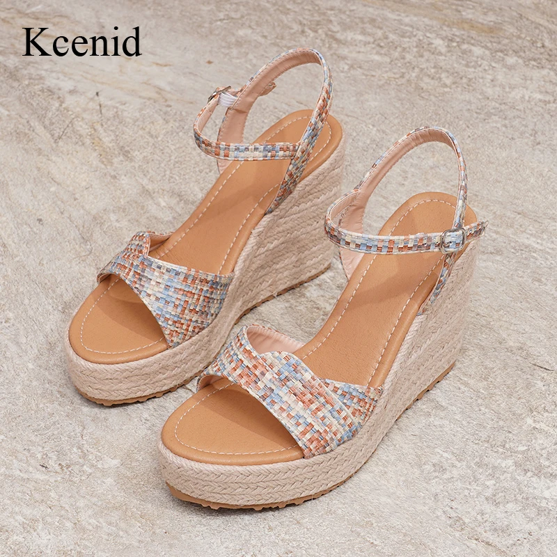 

Kcenid Platform Shoes For Women Summer Open Toe Pumps High heels Ankle Strap Sandals Fashion Ladies Wedge Dress Shoes