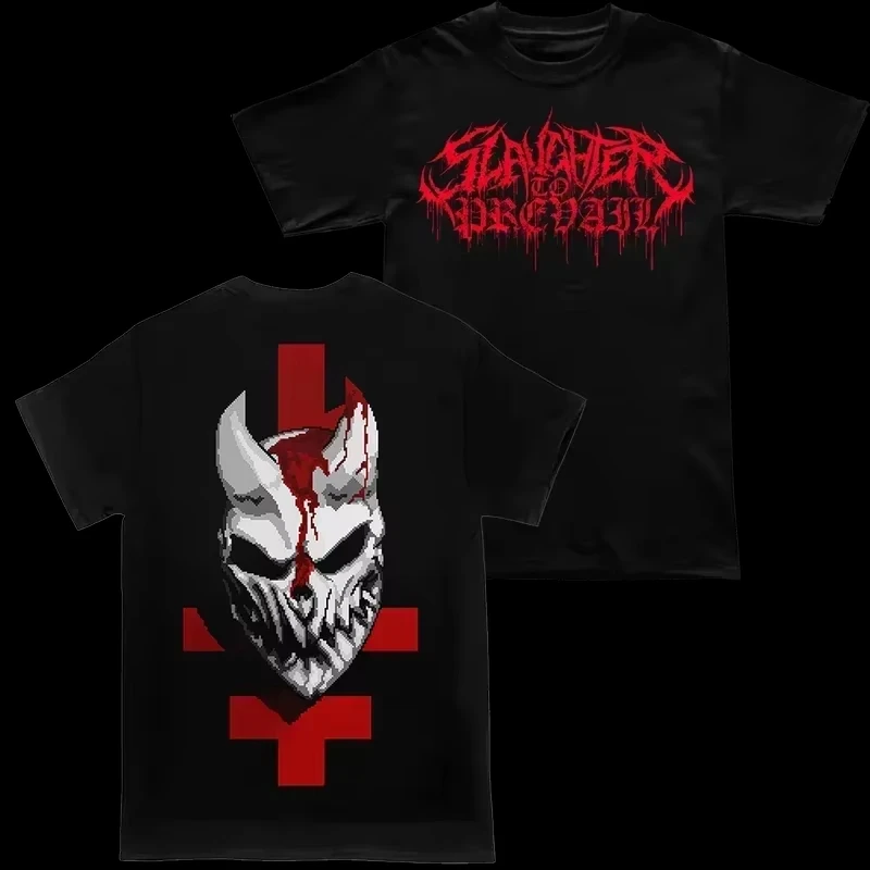 Russia Rock Heavy Mental Coton T Shirt SLAUGHTER TO PREVAIL Mens Graphic Harajuku Fashion view 2