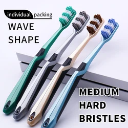 Medium bristle toothbrush 6 independent packages For adult men and women Teeth are cleaner Better cleaning power