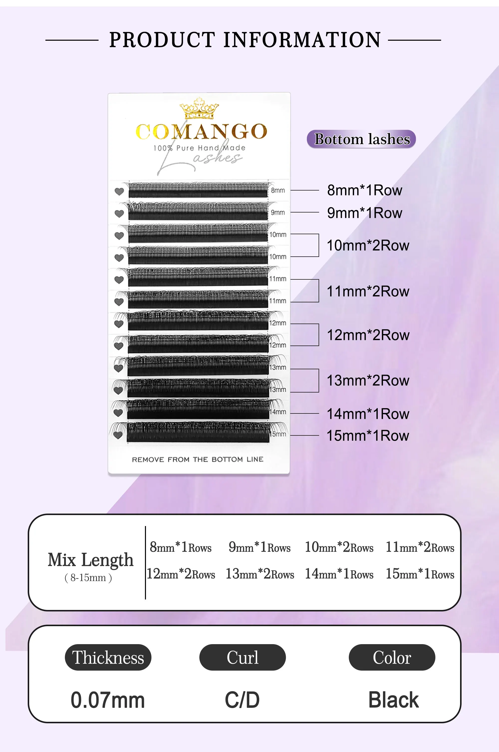 CoMango super weiche 3D Klee Wispy schwarz Wimpernverlängerungen natürliche W Wimpern 8-15mm Mix Tray individuelle falsche Nerz schnell kostenloser Versand – Detail 2