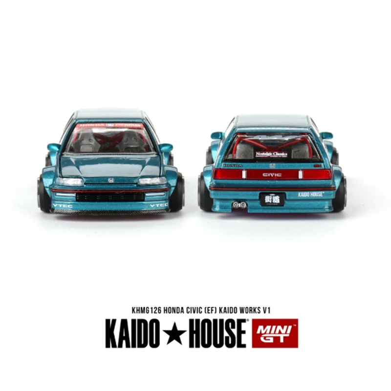 KaidoHouse& MINIGT 1:64 Civic/HKS Model Samochodu Ze Stopu Metali Statyczny Kolekcjonerski Dekorowany Prezent Świąteczny Zabawka