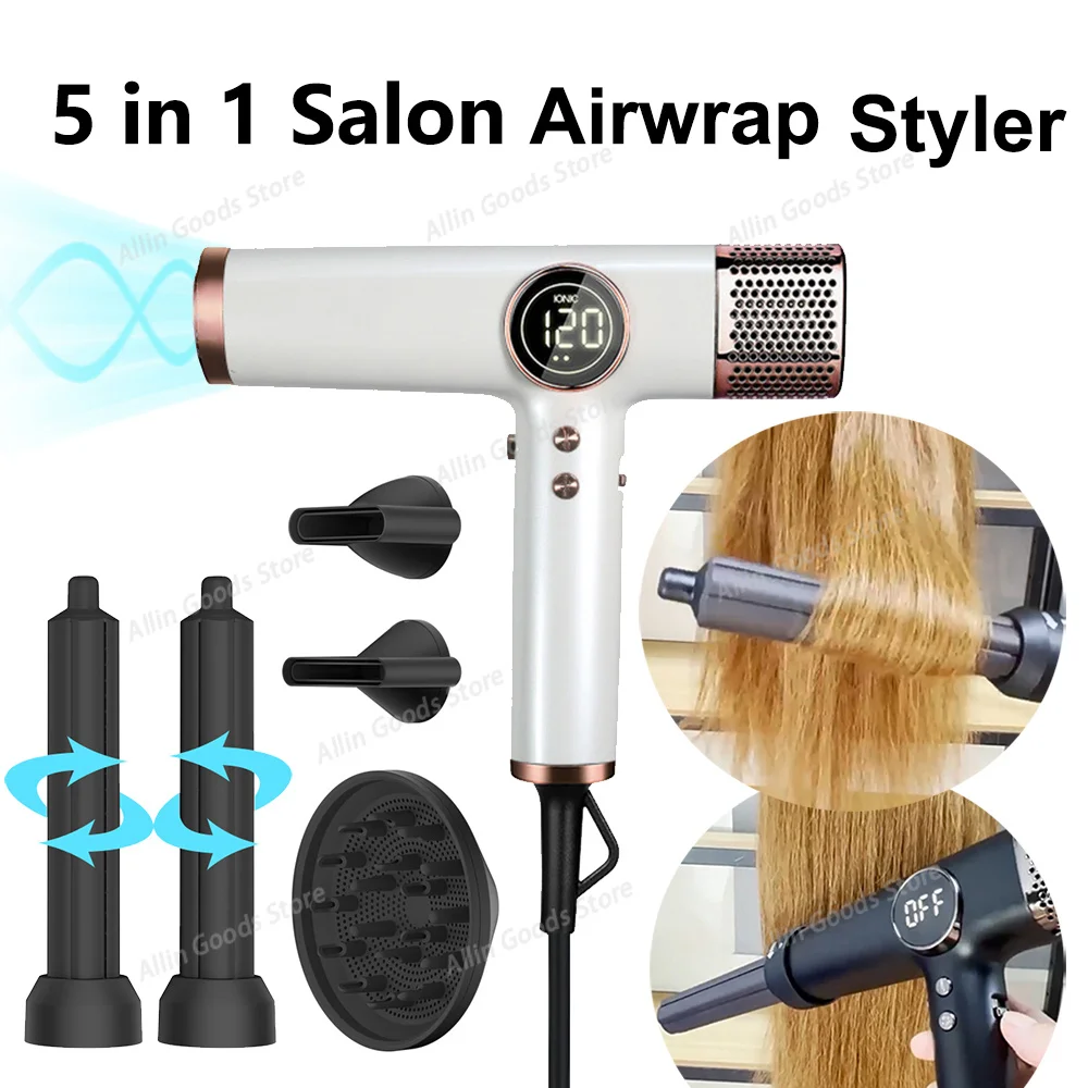 110000RPM Professional Hair Dryer Brushless Negative Ions Blow Dryer 1800W Powerful Lownoise 5 in 1 Salon Hair Airwrap Styler