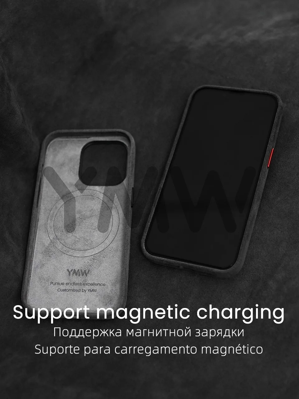 Full for Alcantara Case for iPhone 18 17 16 Pro Max 15 Compatible with MagSafe Luxury Suede Leather Supercar Phone Cases